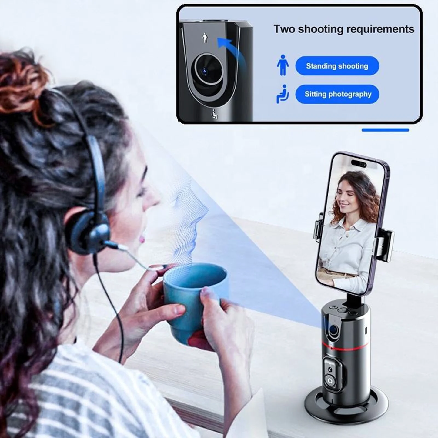 360 Degree Smart AI Facial Recognition Tracking Phone Stabilizer